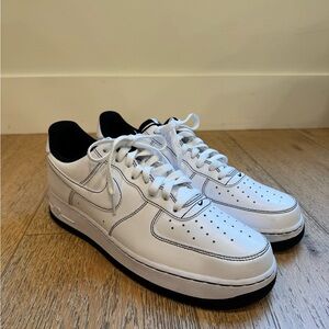 Nike Air Force 1 '07 'Contrast Stitch' White and Black Sneakers